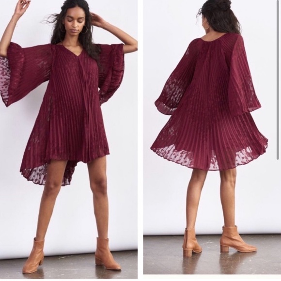 NEW Anthropologie Toulon Polished Pleated Swing Dress size M - Picture 8 of 11